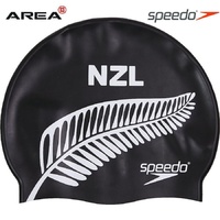 Speedo New Zealand Silver Fern Swim Cap, Silicone Swimming Cap 
