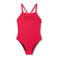Speedo Girls Endurance+ Logo Thinstrap One Piece Swimwear - Post It Pink