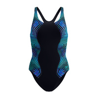 Speedo Women's Engineered Print Butterfly Back One Piece Swimsuit - Anthracite, Women's Swimwear