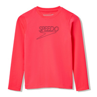 Speedo Junior Unisex Long Sleeve Classic Logo Rashguard - Post It Pink