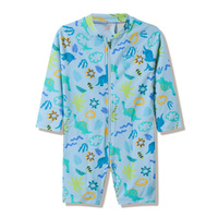 Speedo Toddler Boys Long Sleeve Print Zip One Piece Swimwear - Mayan Blue 