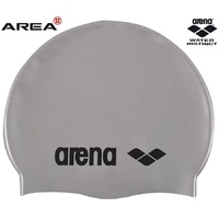 Arena Classic Silicone Swim Cap Silver, Swimming Cap, Silicone Swim Cap 