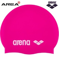 Arena Classic Silicone Swim Cap Bright Hot Pink, Swimming Cap, Silicone Swim Cap