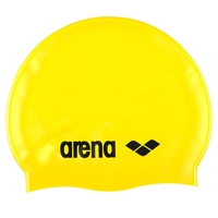 Arena Classic Silicone Swim Cap Bright Yellow-Black Swimming Cap, Silicone Swim Cap 
