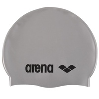 ARENA Junior Silver Classic Silicone Swim Cap, Kids Swim Cap, Childrens Swim Cap