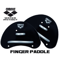 Arena Elite Finger Paddle Black/Silver, Swimming Hand Paddles