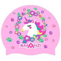 Amanzi Blushing Unicorn Swim Cap, Silicone Swim Cap