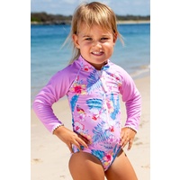 Sun Emporium Baby Girls Paradise Long Sleeve Swimsuit, Toddler Girls Swimwear