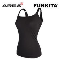 Funkita Women's Still Black Scoop Neck Tankini Top - Black, Women's Swimwear - TOP ONLY 