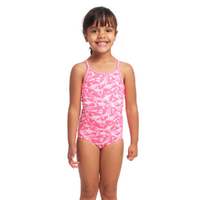 Funkita Beached Bae Toddler Girls Printed One Piece Swimwear, Toddler Girls One Piece Swimwear