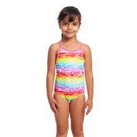 Funkita Lake Acid Toddler Girls Printed One Piece Swimwear, Toddler Girls One Piece Swimwear