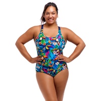 Funkita Women's Birdie Wordie Brace Me Back One Piece Women's Swimwear, Ladies Swimsuit