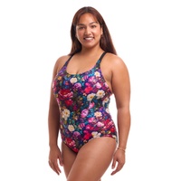 Funkita Women's Bed Of Roses Brace Me Back One Piece Women's Swimwear, Ladies Swimsuit