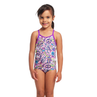 Funkita Donkey Doll ECO Toddler Girls Printed One Piece Swimwear, Toddler Girls One Piece Swimwear