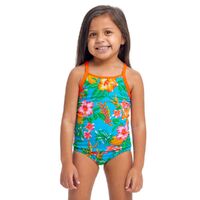 Funkita Blue Hawaii ECO Toddler Girls Printed One Piece Swimwear, Toddler Girls One Piece Swimwear