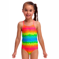 Funkita Melting Mayhem ECO Toddler Girls Printed One Piece Swimwear, Toddler Girls One Piece Swimwear