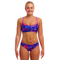 Funkita Women's Warped Waves ECO Sports Bikini Two Piece Swimwear,  Ladies Two Piece Swimsuit