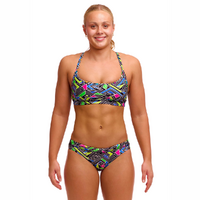 Funkita Women's Bits Of Peace ECO Sports Bikini Two Piece Swimwear,  Ladies Two Piece Swimsuit