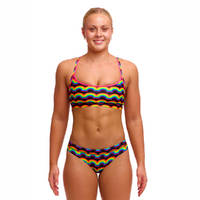 Funkita Women's Rainbowie  ECO Sports Bikini Two Piece Swimwear,  Ladies Two Piece Swimsuit