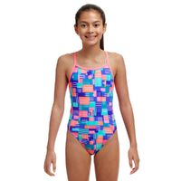Funkita Girls Giga Bit ECO Single Strap One Piece Swimwear, Girls Full Piece Swimsuit
