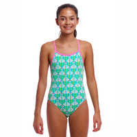 Funkita Girls Loose Goose ECO Single Strap One Piece Swimwear, Girls Full Piece Swimsuit