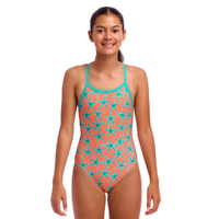 Funkita Girls Stars Below ECO Single Strap One Piece Swimwear, Girls Full Piece Swimsuit