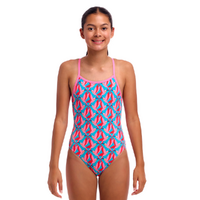Funkita Girls Hummy Bunny ECO Single Strap One Piece Swimwear, Girls Full Piece Swimsuit