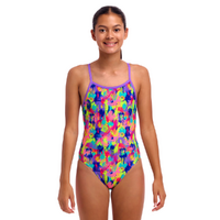 Funkita Girls 	Mess Match ECO Single Strap One Piece Swimwear, Girls Full Piece Swimsuit