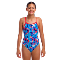 Funkita Girls Messy Messy Messy ECO Single Strap One Piece Swimwear, Girls Full Piece Swimsuit