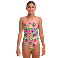 Funkita Girls Splat Spot ECO Single Strap One Piece Swimwear, Girls Full Piece Swimsuit