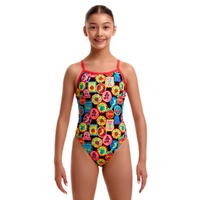 Funkita Girls Berry Good ECO Single Strap One Piece Swimwear, Girls Full Piece Swimsuit
