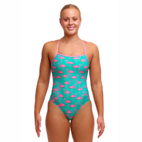 Funkita Go Flamingo! ECO Single Strap One Piece Women's Swimwear, Ladies Swimsuit