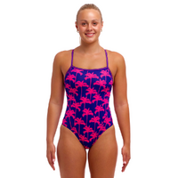 Funkita Pinky Palms ECO Single Strap One Piece Women's Swimwear, Ladies Swimsuit