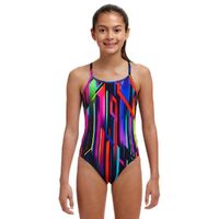 Funkita Girls Baby Beamer ECO Diamond Back One Piece Swimwear, Girls Full Piece Swimsuit