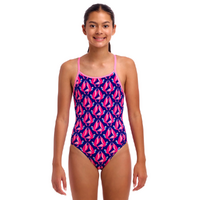 Funkita Girls 	Ho Hum ECO Diamond Back One Piece Swimwear, Girls Full Piece Swimsuit