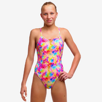 Funkita Girls Dry Me ECO Diamond Back One Piece Swimwear, Girls Full Piece Swimsuit