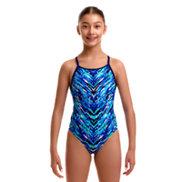 Funkita Girls Fur Seal ECO Diamond Back One Piece Swimwear, Girls Full Piece Swimsuit