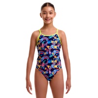 Funkita Girls Blast Buddies ECO Diamond Back One Piece Swimwear, Girls Full Piece Swimsuit