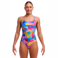 Funkita Women's Pixel Paradise ECO Diamond Back One Piece Swimwear, Women's Swimsuit