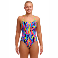 Funkita Women's Fault Lines ECO Diamond Back One Piece Swimwear, Women's Swimsuit