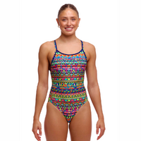 Funkita Women's Packed Up ECO Diamond Back One Piece Swimwear, Women's Swimsuit
