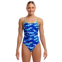 Funkita Women's ECO Diamond Back One Piece Swimwear, Women's Swimsuit - Clean Marine
