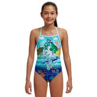 Funkita Girls Wildermess  ECO Strapped In One Piece Swimwear, Girls One Piece Swimsuit