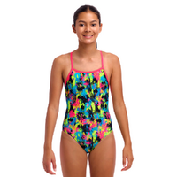 Funkita Girls Blotchy Babe ECO Strapped In One Piece Swimwear, Girls One Piece Swimsuit