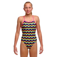 Funkita Girls Rainbowie ECO Strapped In One Piece Swimwear, Girls One Piece Swimsuit