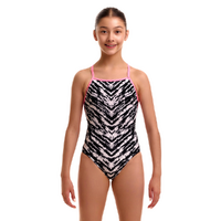 Funkita Girls Fur Elise ECO Strapped In One Piece Swimwear, Girls One Piece Swimsuit