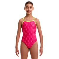 Funkita Girls Pink Proton ECO Strapped In One Piece Swimwear, Girls One Piece Swimsuit