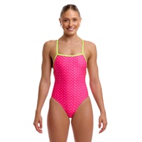 Funkita Women's Pink Proton ECO Strapped In One Piece Swimwear, Women's Swimsuit