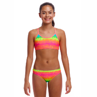 Funkita Girls Melting Mayhem ECO Racerback Two Piece Swimwear, Girls Two Piece Swimsuit