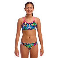 Funkita Girls Birdie Wordie ECO Racerback Two Piece Swimwear, Girls Two Piece Swimsuit